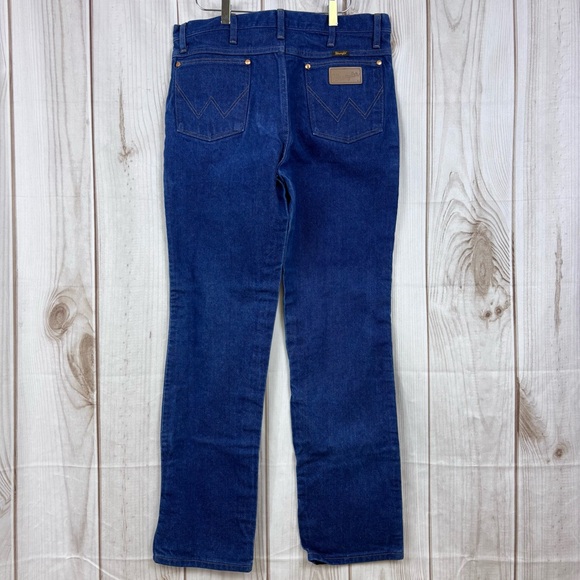 Wrangler Men's Jeans Cowboy Cut Slim Fit Rigid Indigo Denim Blue Size 34x33 - Picture 2 of 14